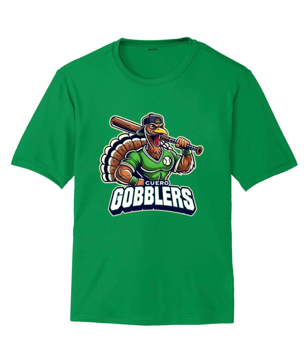 Mean Green Baseball Turkey Tee - Kelly Green - Cotton