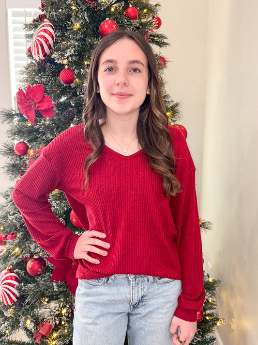 Leopard Back Bow Sweater