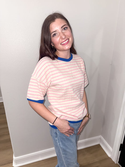 Pink & Blue rigid tee