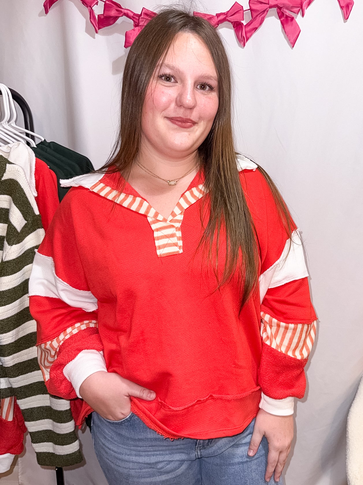 Red Striped Pullover