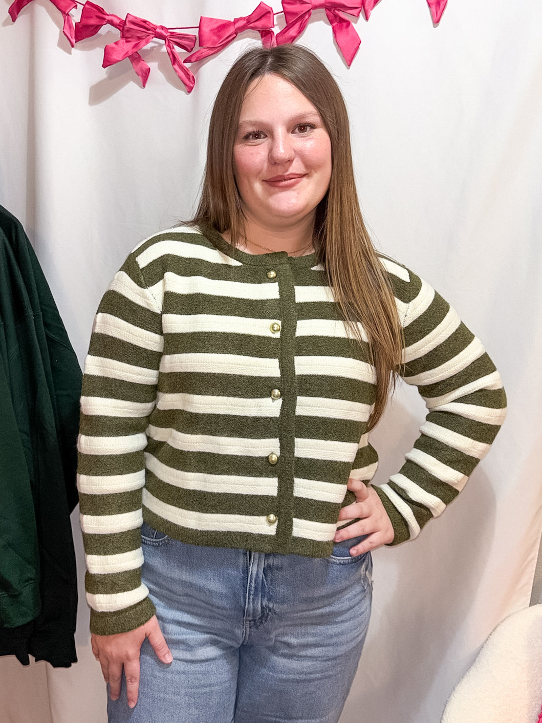 Green Striped Sweater